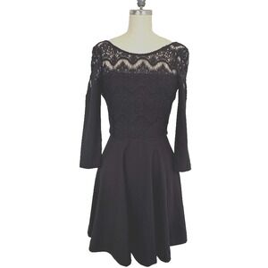 Lilly Pulitzer Dress XS Fit n Flare Mini Short Black Remmy Lace Whimsigoth